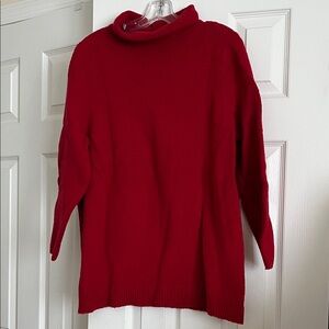 Women's Red Turtleneck Sweater
